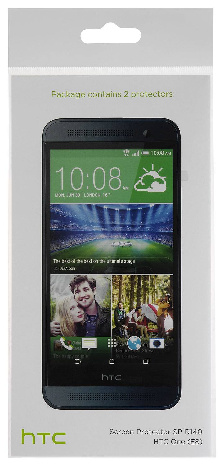 HTC - SP R140 Screen Protectors for HTC One (E8) Cell Phones (2-Pack) - Clear - Angle