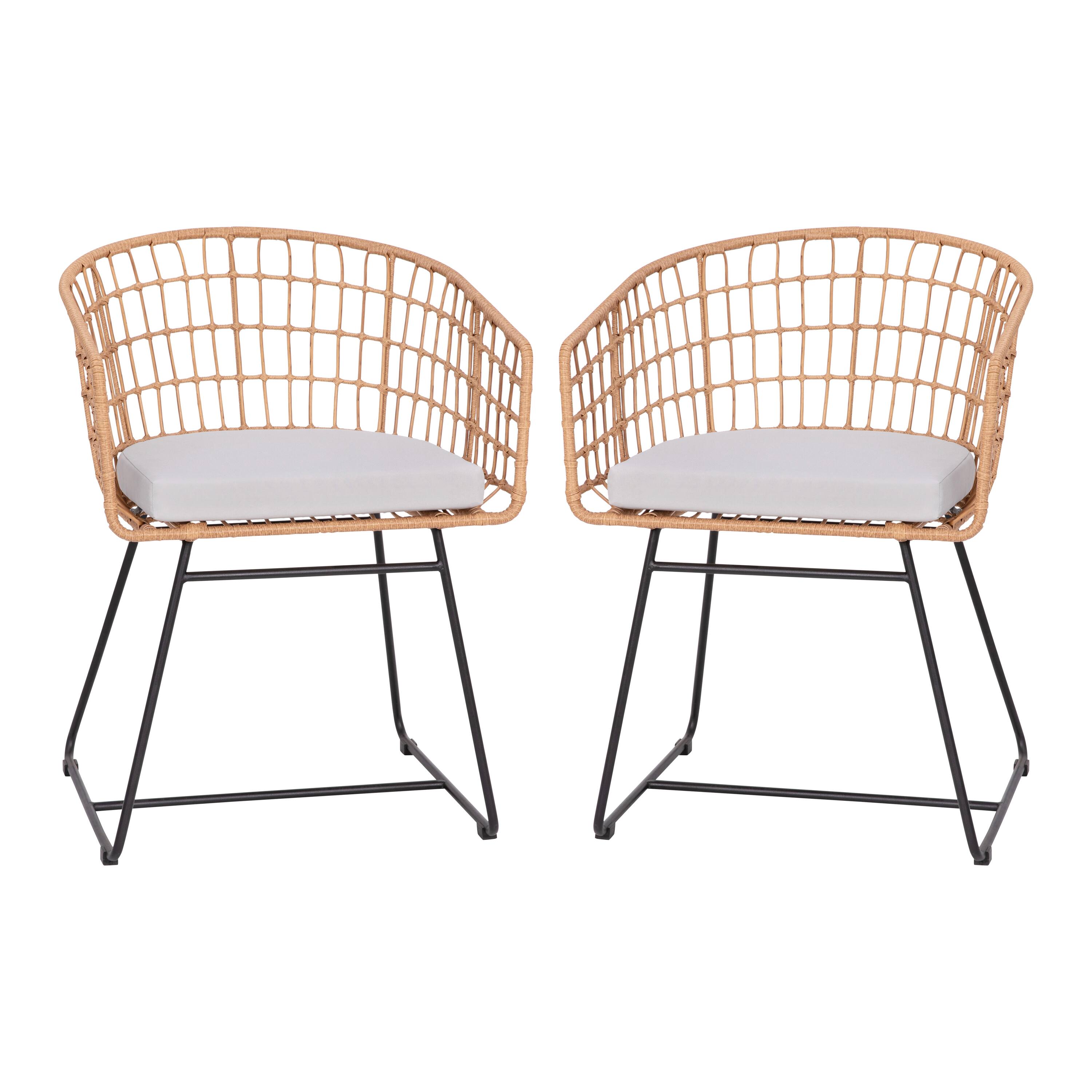 Light Gray Cushion/Natural Frame