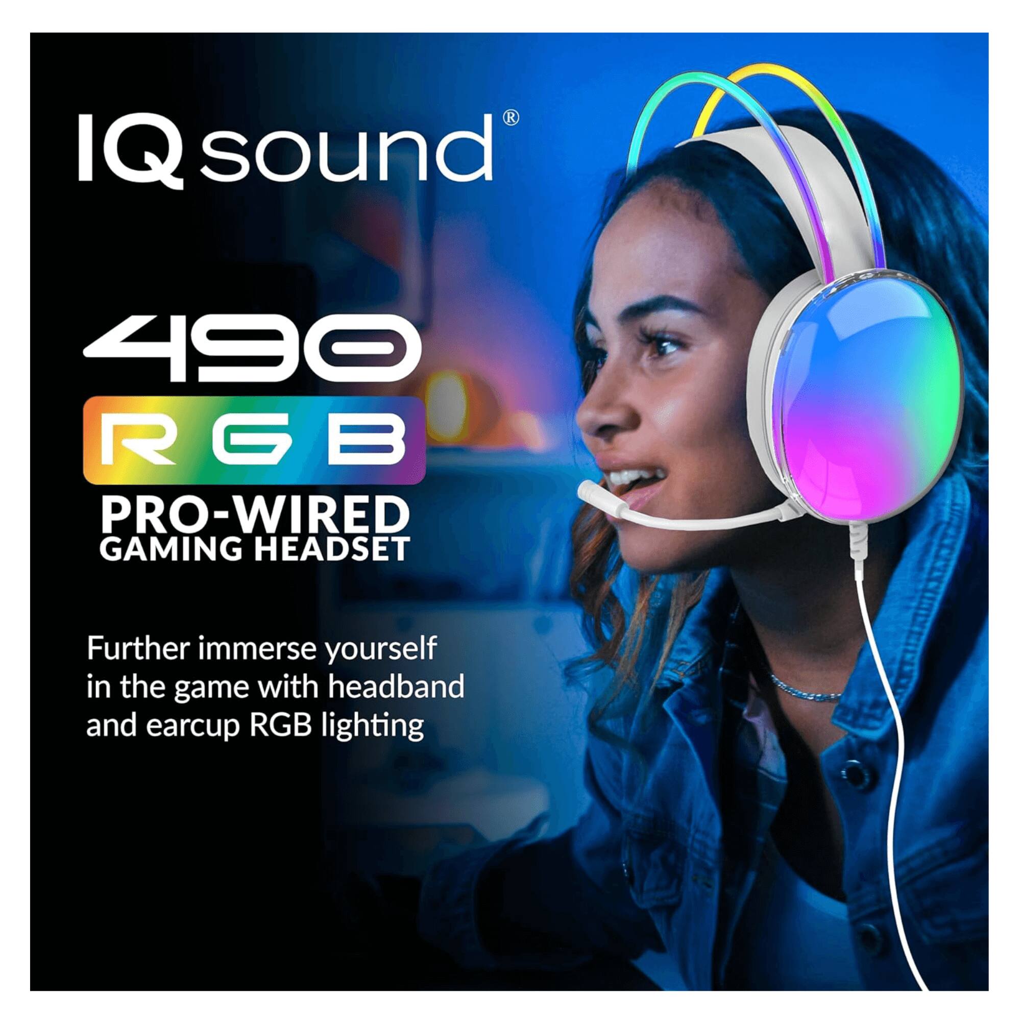 IQ sound  
490 RGB  
PRO-WIRED GAMING HEADSET  

Further immerse yourself in the game with headband and earcup RGB lighting