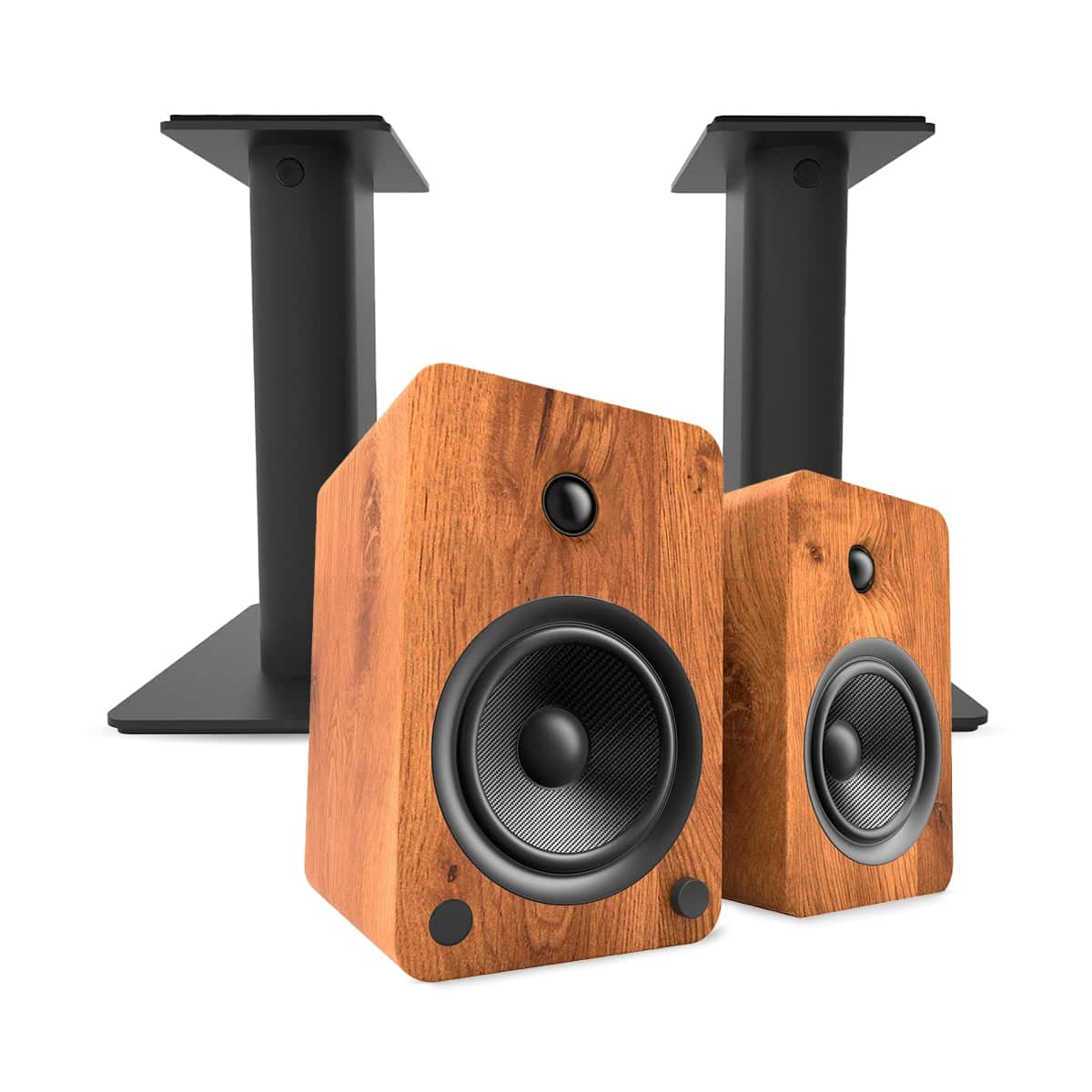 Kanto - YU6 Powered Bookshelf Speakers with Bluetooth (Walnut) with SP9 Desktop Stands (Black) - Walnut/Black price history on PriceWatchPro