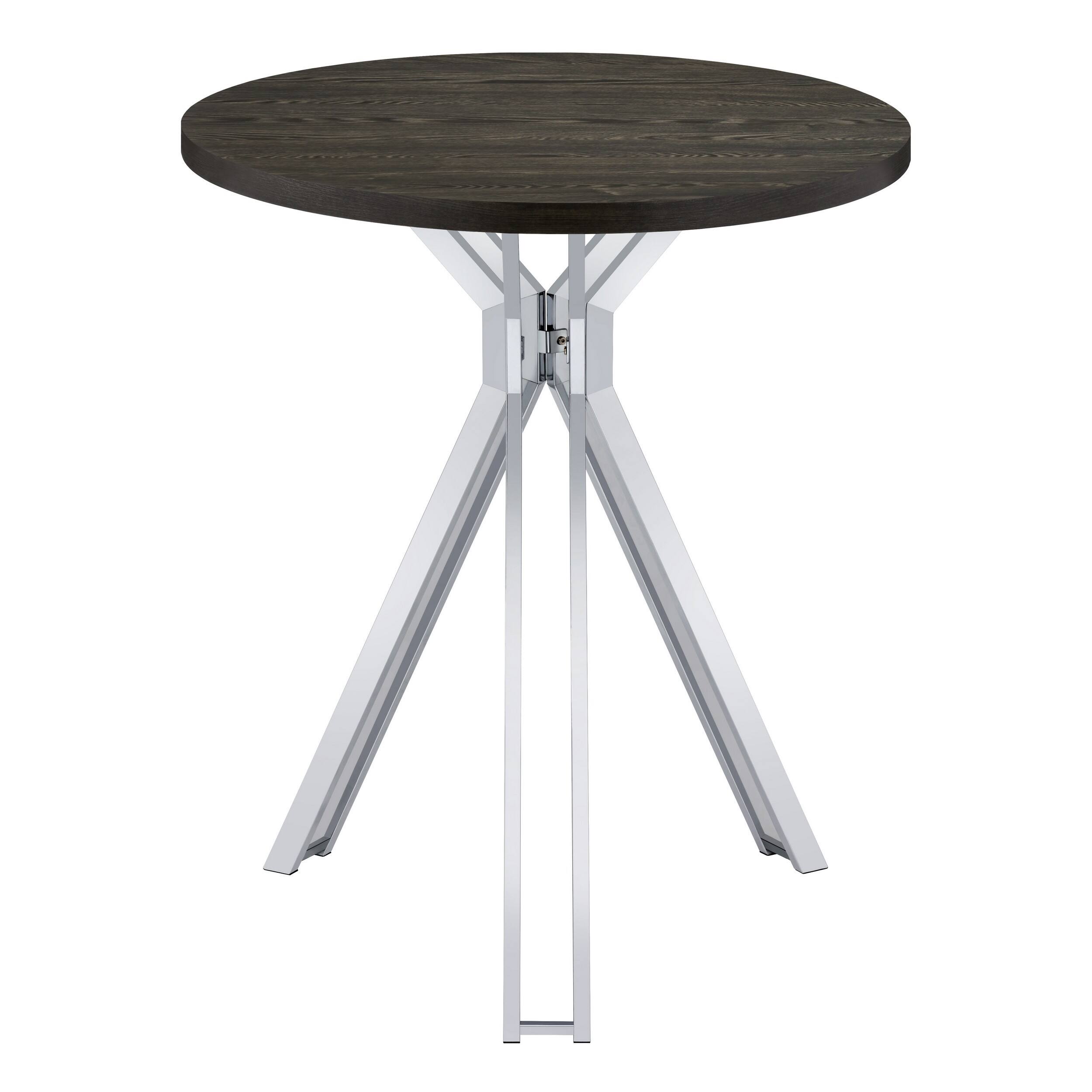 Manhattan Lane 43 Inch Modern Bar Table, Round Top, Polished Chrome ...
