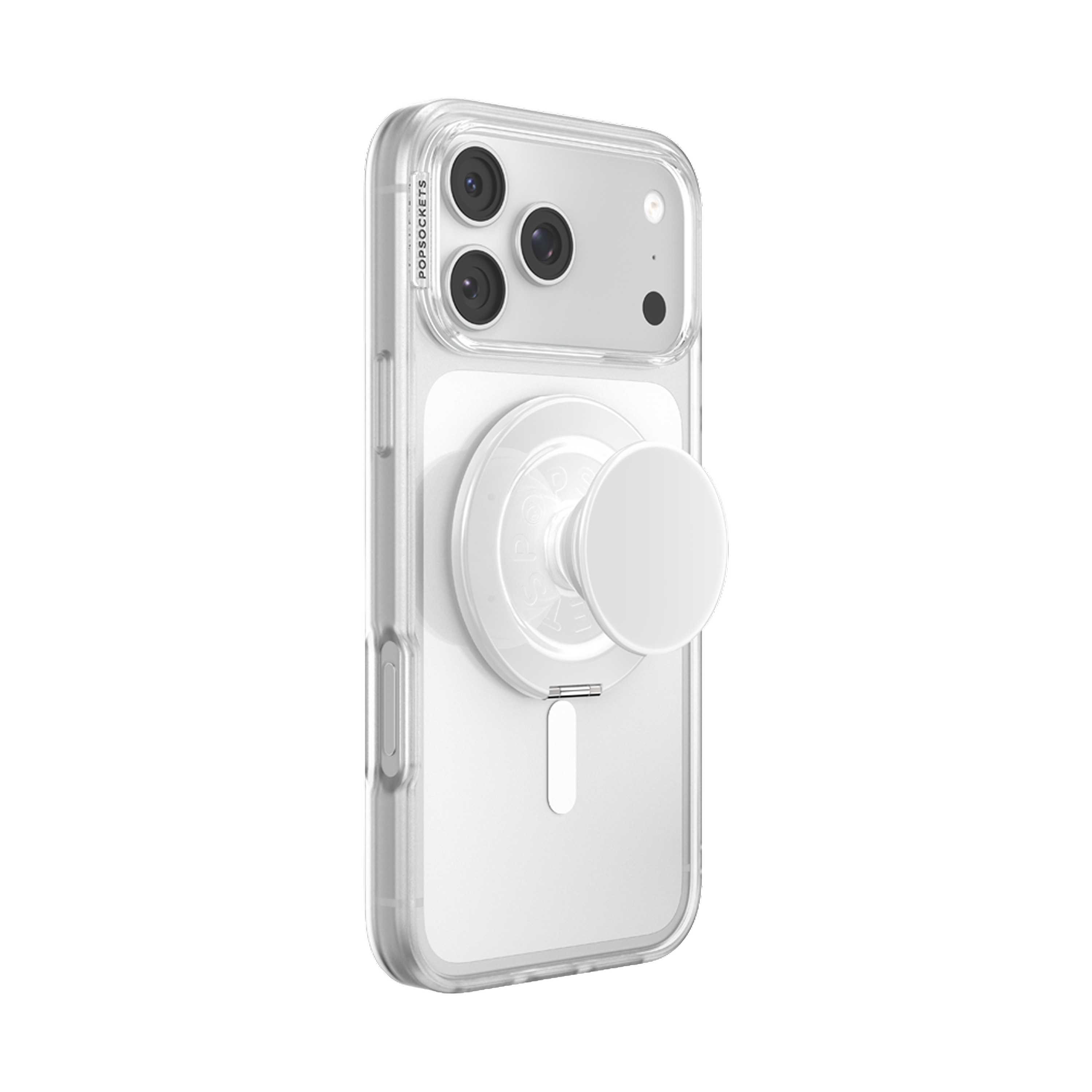 Left. PopSockets - MagSafe Kick-Out Universal Magnetic Grip & Stand with Adapter Ring for Cell Phones - Glossy White.