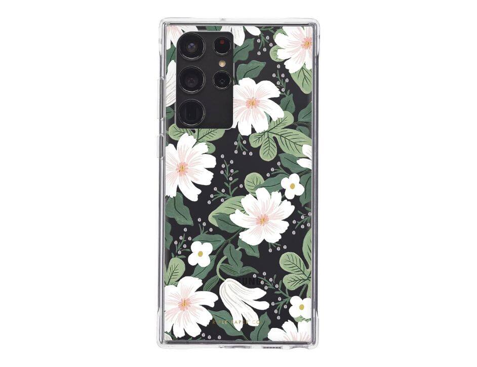 Front. Rifle Paper - Rifle Paper Co.10 Foot Drop And Protection Floral Case For Samsung Galaxy S22 Ultra - Floral Case.