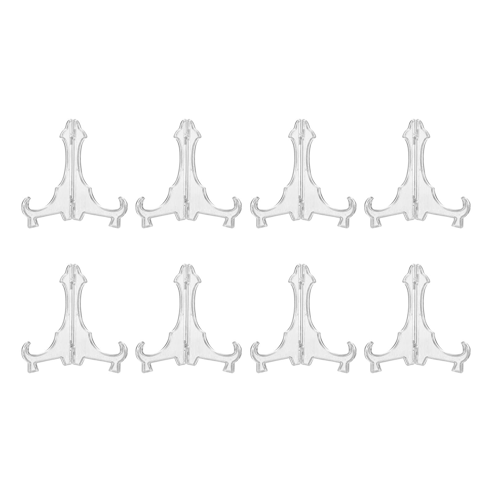 Unique Bargains - 8pcs Acrylic Easels Plate Stands 4.72 Inch Folding Display Holder for Frames Pictures Magazines - Clear price history on PriceWatchPro