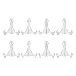 Unique Bargains - 8pcs Acrylic Easels Plate Stands 4.72 Inch Folding Display Holder for Frames Pictures Magazines - Clear