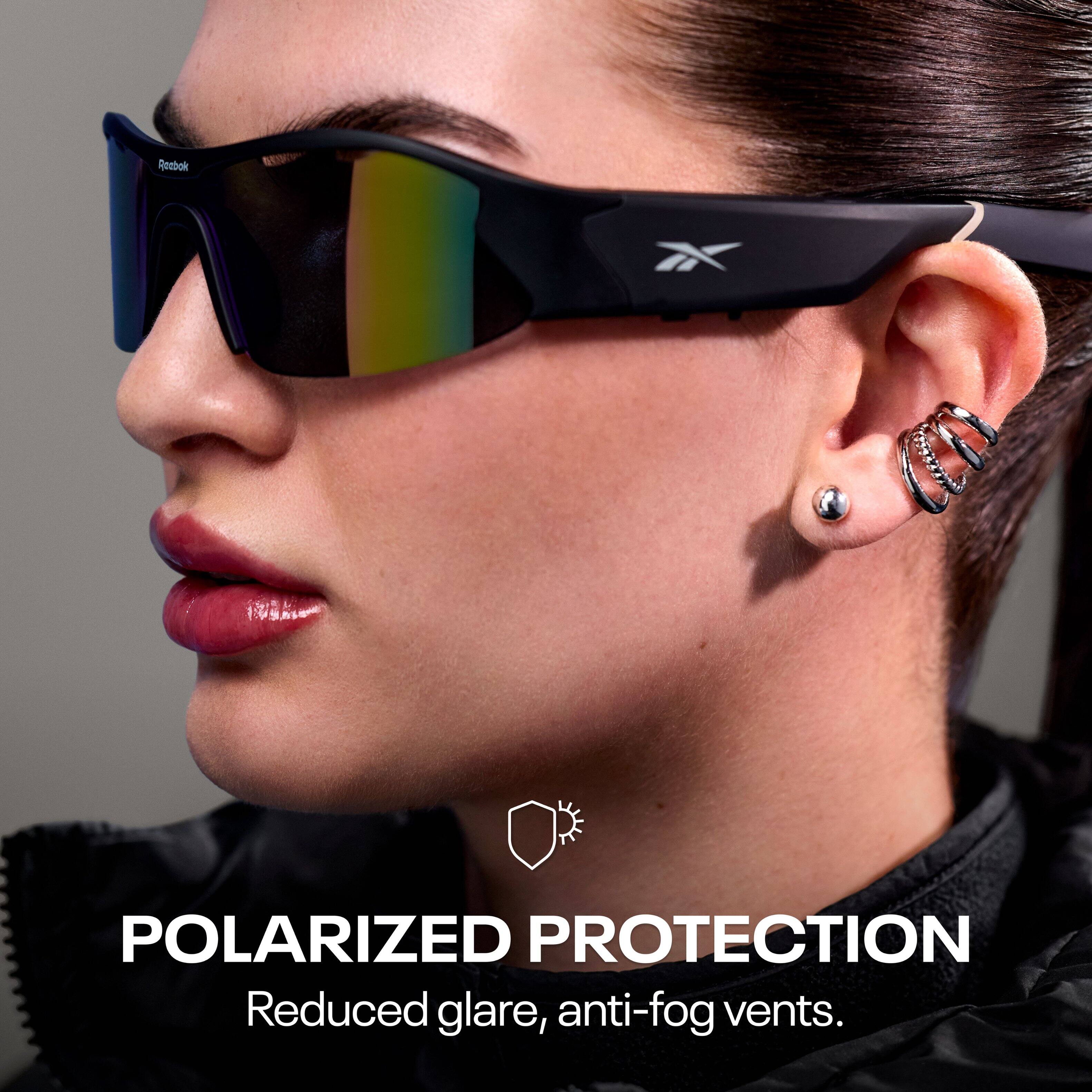 Reebok X  
POLARIZED PROTECTION  
Reduced glare, anti-fog vents.
