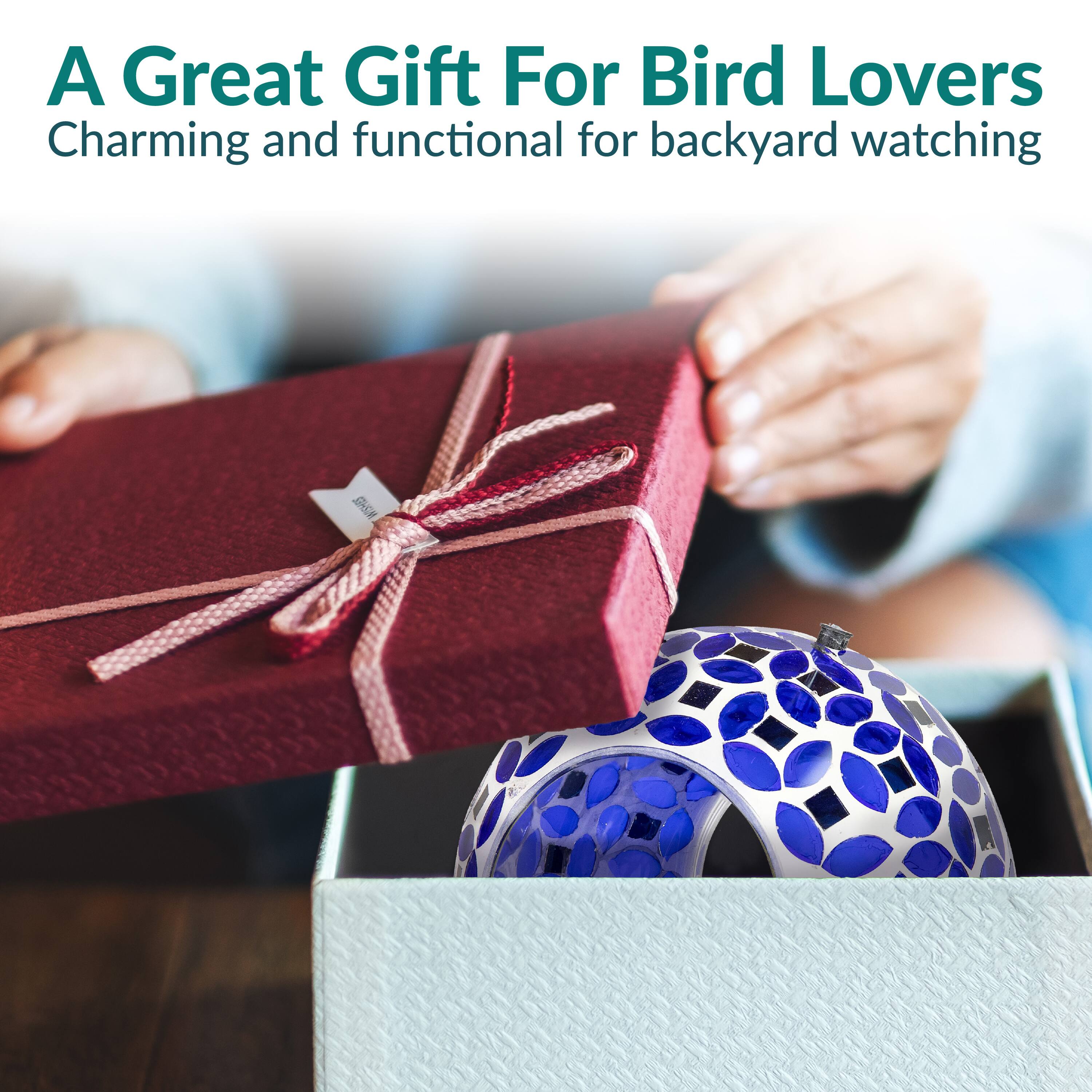 A Great Gift For Bird Lovers  
Charming and functional for backyard watching