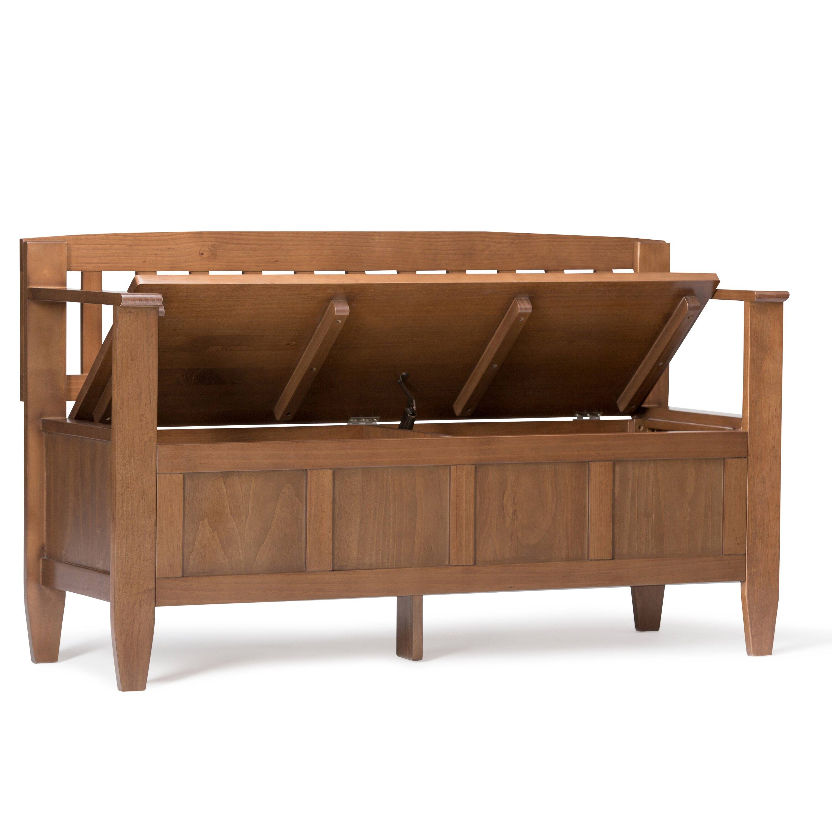 Alt View 12. Simpli Home - Brooklyn Entryway Storage Bench - Medium Saddle Brown.