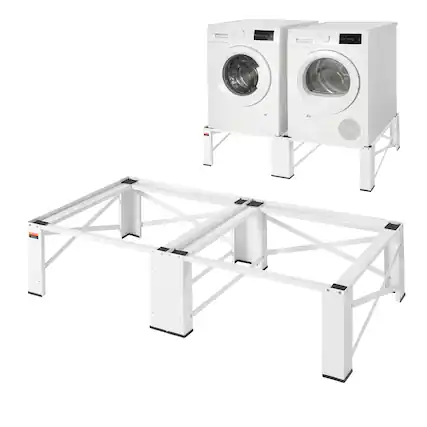 Front. VEVOR - Laundry Pedestal, 12 in Height, Washer and Dryer Pedestals with 700 lbs Weight Load Capacity, Non-Slip Feet - White.