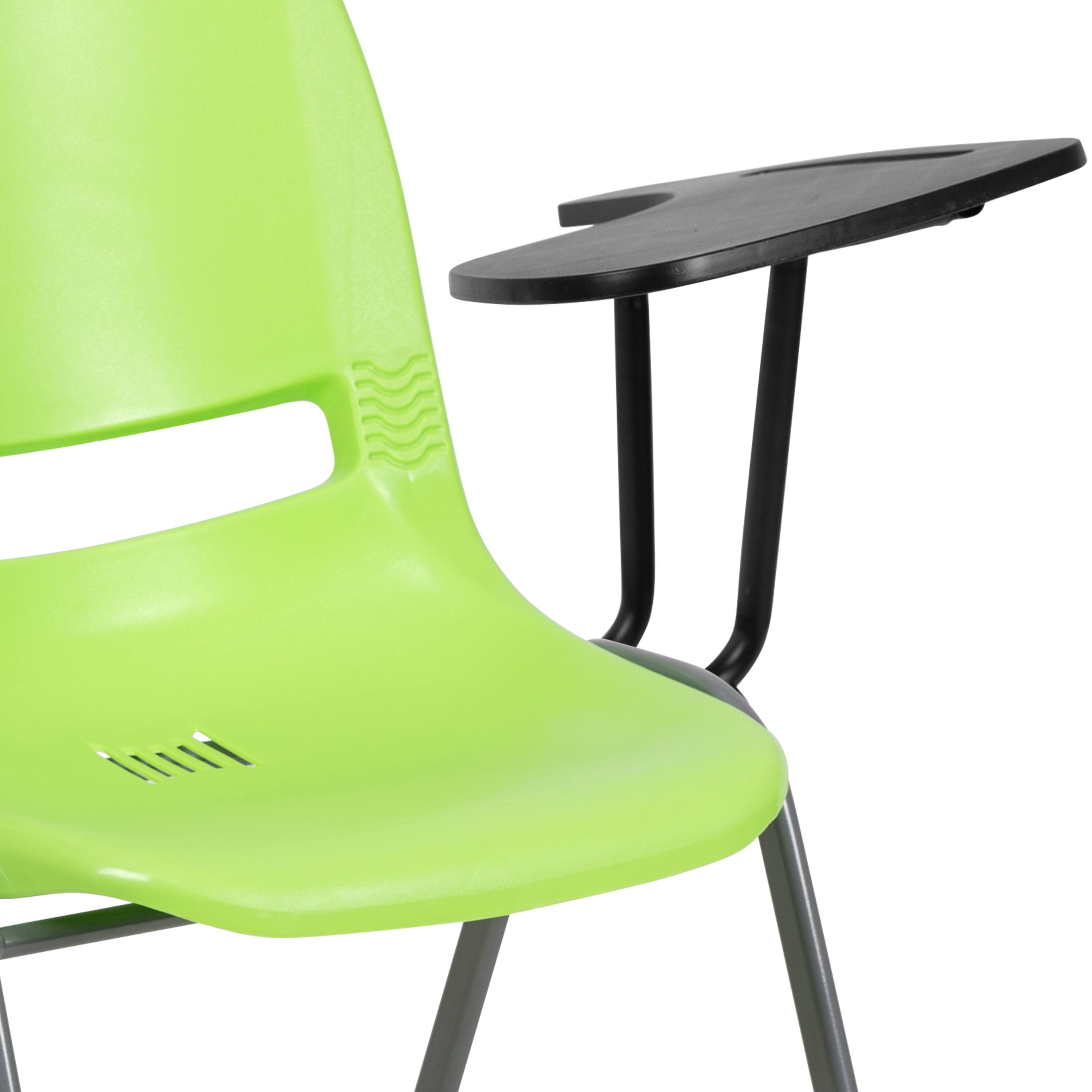 Alt View 10. Emma + Oliver - Ergonomic Shell Chair with Left Handed Flip-Up Tablet - Tablet Arm Desk - Green.