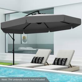 Mondawe - 10 FT Patio Cantilever Umbrella with Cover Tilt Adjustment Ruffled Edge - Gray