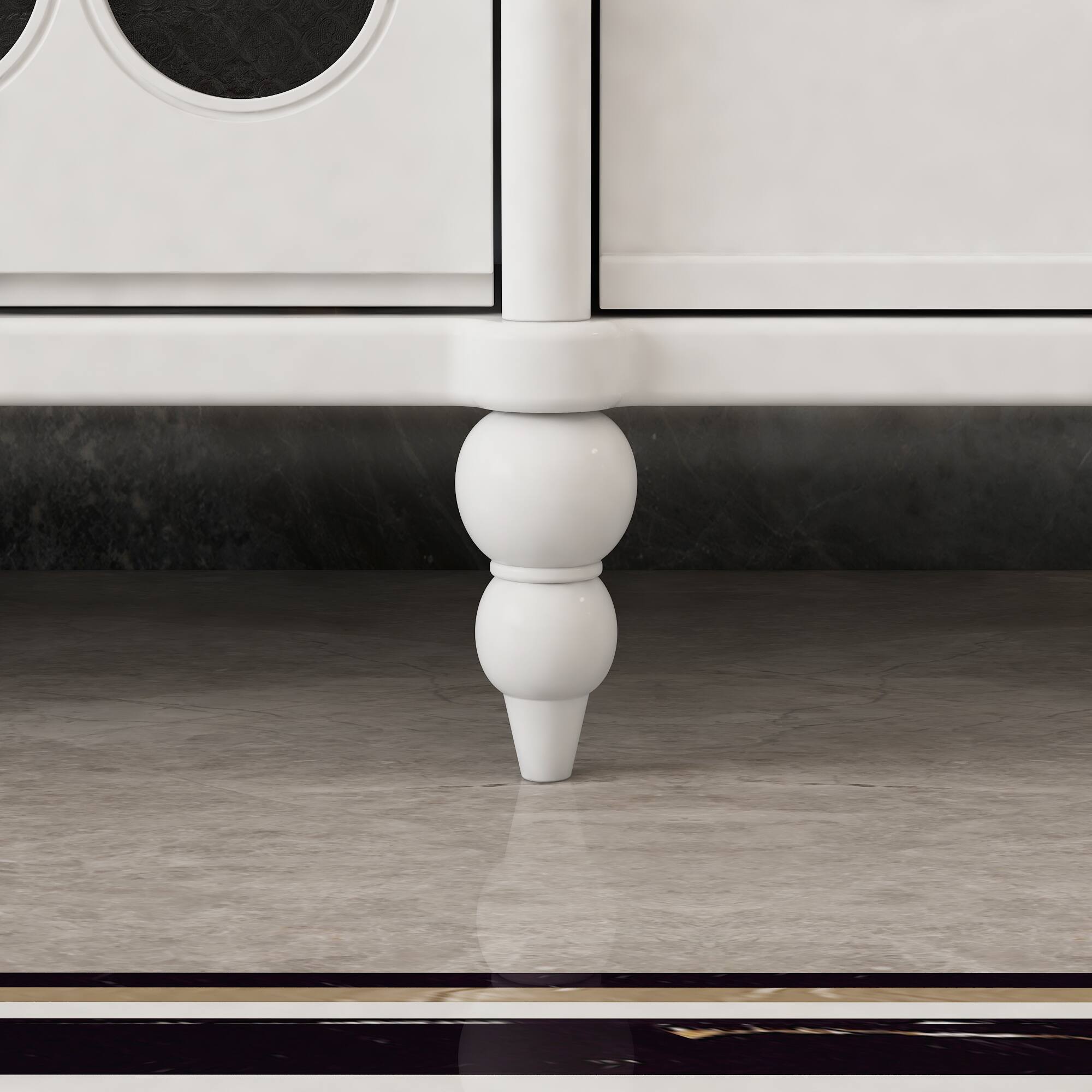 Alt View 8. Famapy - Famapy European - Style TV Stand: Ornate Design & Timeless Elegance - White.