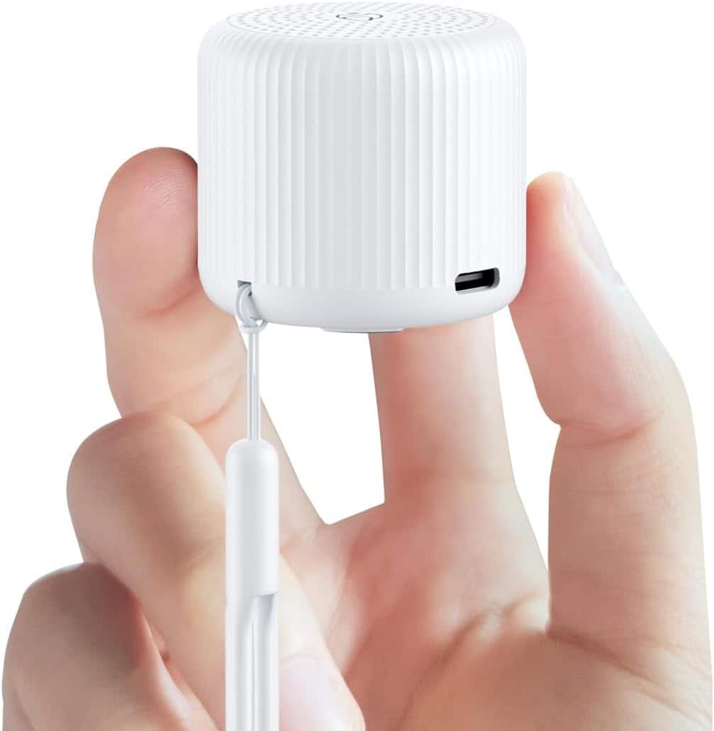 FINEAK - Mini Portable Sound Machine for Baby Adults - White