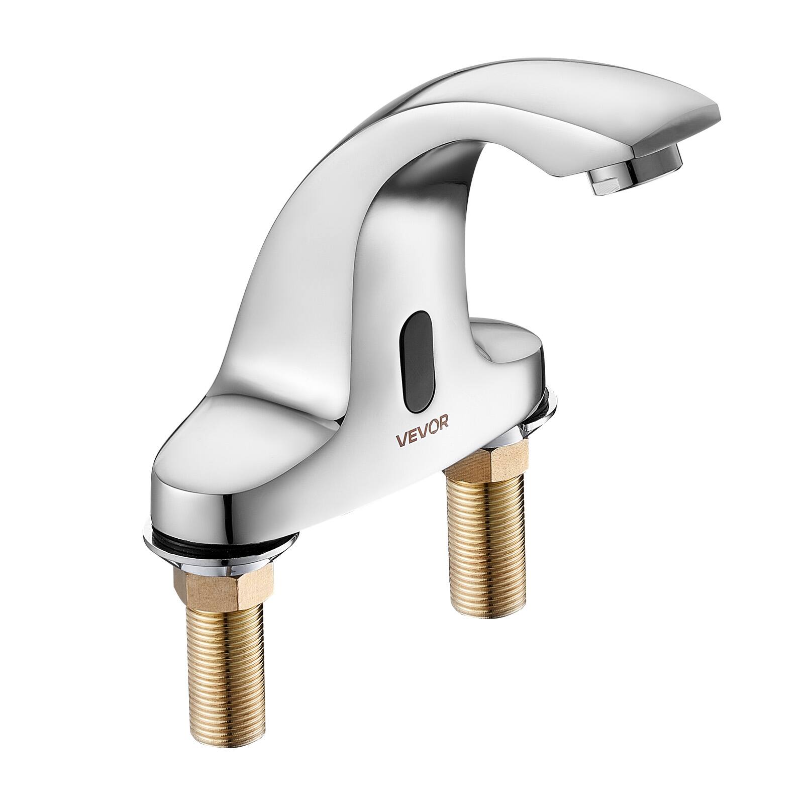 Alt View 5. VEVOR - Touchless Bathroom Sink Faucet, Automatic Motion Sensor Restroom Toilet Faucet Cold Water with Hole Cover Plate - Silver.