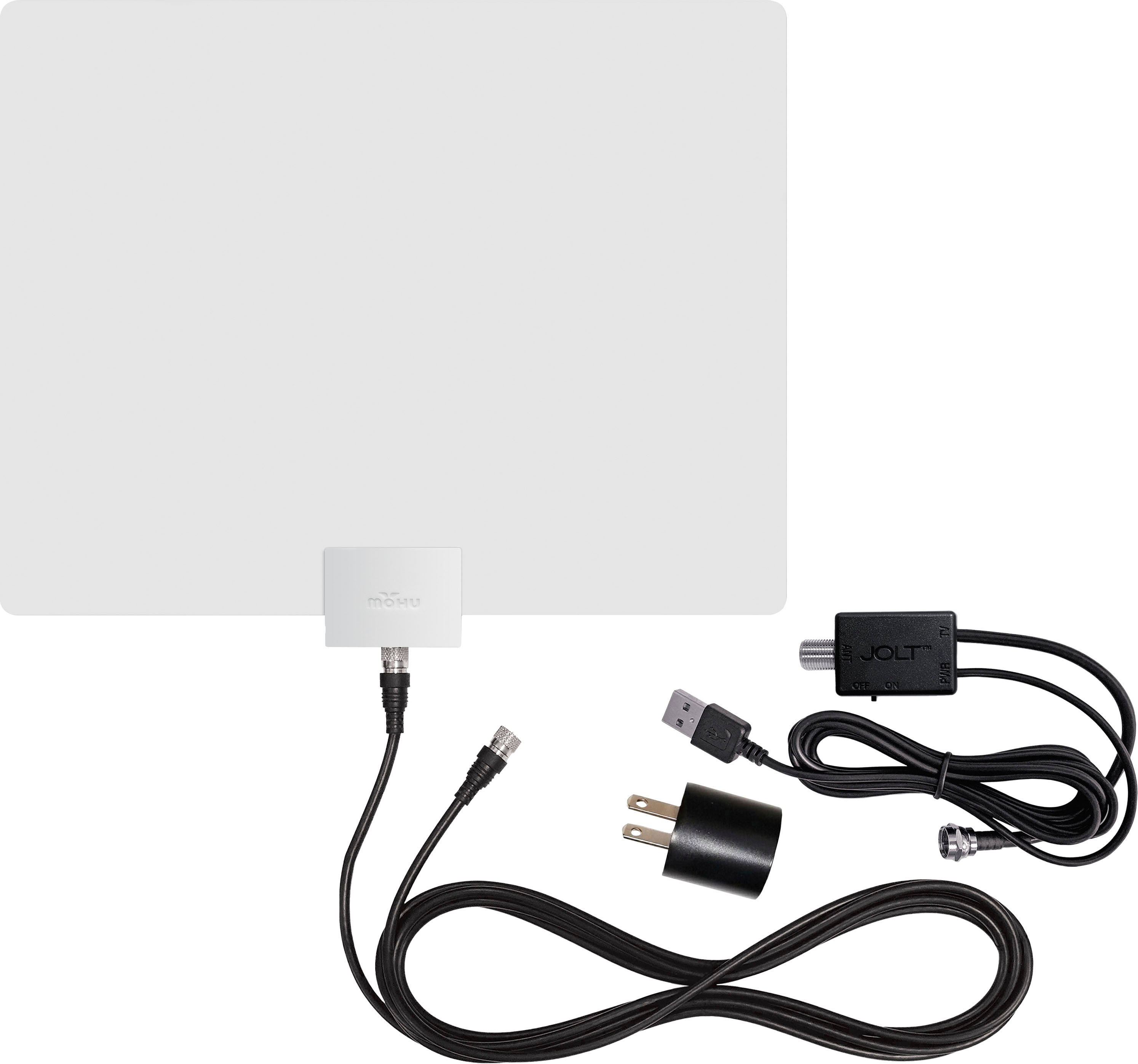 Angle View: Mohu - Sail Amplified Outdoor Multi-Directional HDTV Antenna 75-Mile Range - Dark Gray