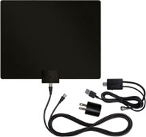 Mohu - Leaf 50 Amplified Indoor HDTV Antenna 60-Mile Range - Black/White - Front_Zoom