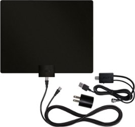 Mohu - Leaf 50 Amplified Indoor HDTV Antenna with 60-Mile Range - Black/White - Front_Zoom