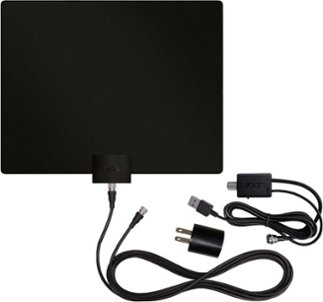 Mohu - Leaf 50 Amplified Indoor HDTV Antenna 60-Mile Range - Black/White