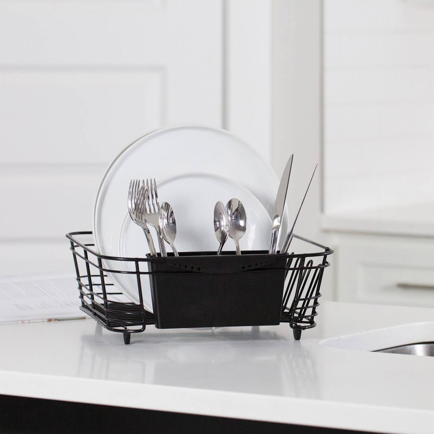 Alt View 1. Better Houseware - Better Houseware 1420/e 2-piece Dish Drainer (black) - black.