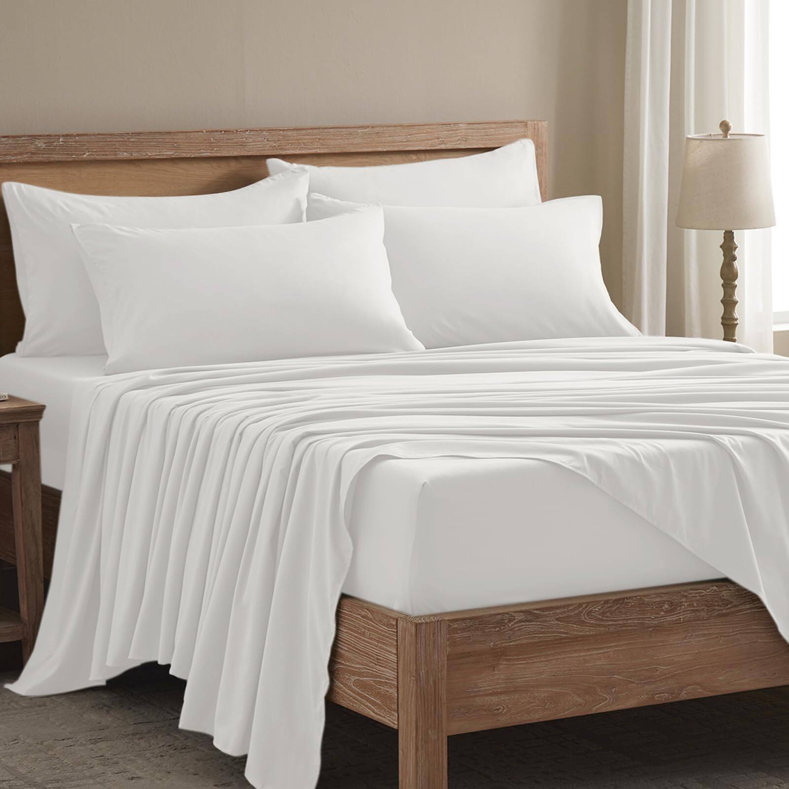 Alt View 1. Skar Audio - Queen Sheet Set - Sheets Size Bed Breathable & Hotel Luxury Bedding Soft Comfy Fully Elasticized Deep Pocke... - White Queen.