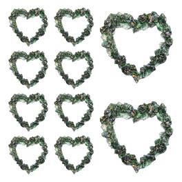 Unique Bargains - 10pcs Mini Vintage Picture Frames, 2in Resin Glow-in-dark Glitter Diamond Tiny Photo Frame for DIY - Dark Green