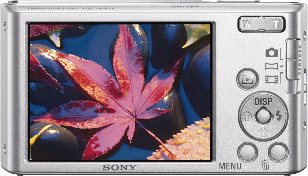 Back View: Sony DSCW830 20.1 MP Digital Camera with 2.7-Inch LCD - Silver