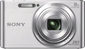 Sony - DSC-W830 20.1-Megapixel Digital Camera - Silver - Front_Zoom