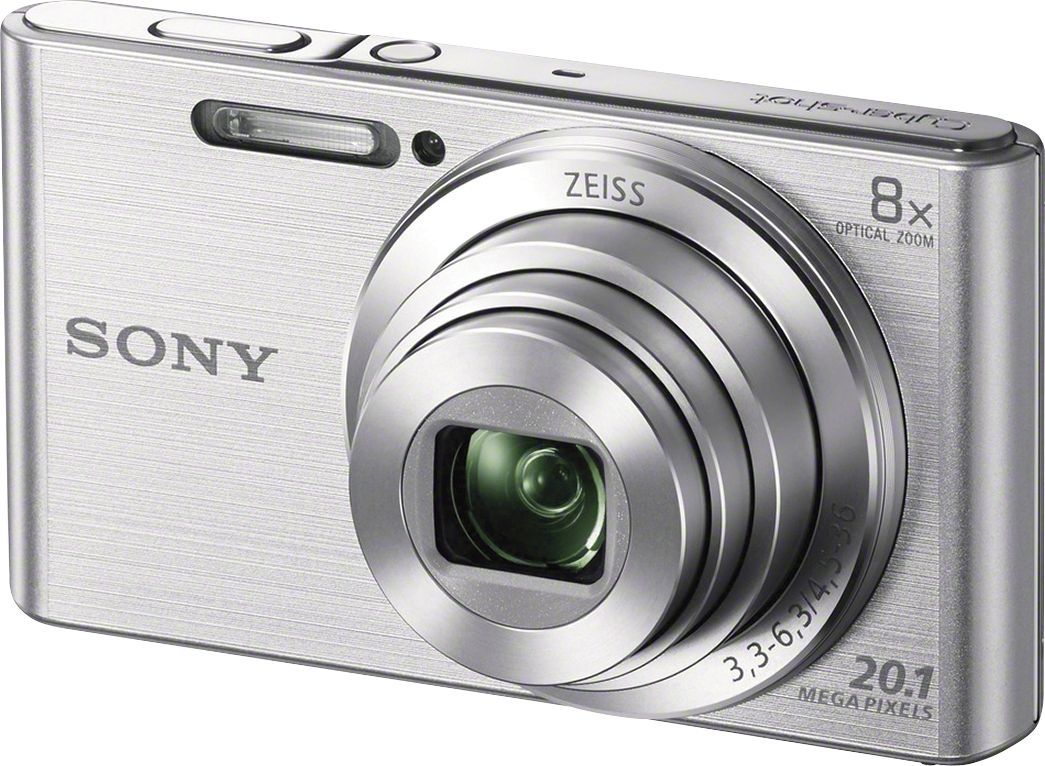 Left View: Sony DSCW830 20.1 MP Digital Camera with 2.7-Inch LCD - Silver