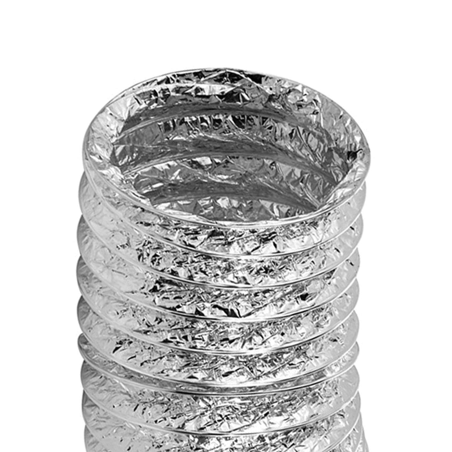 Angle. Lambro - LamaFlex 4" x 50 Ft 4-Ply Aluminum Flex Duct.