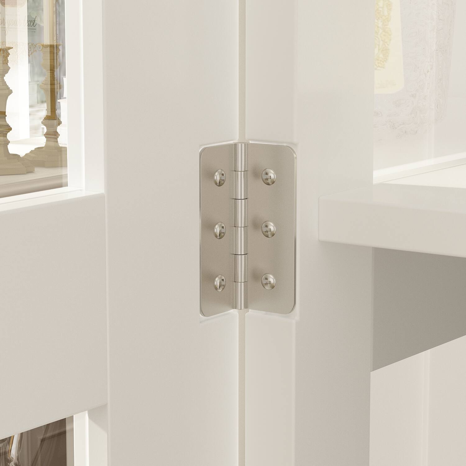 Alt View 2. FUFU & GAGA - FUFU&GAGA Glass - Door Liquor Cabinet: Display - Friendly, Adjustable, Stylish Storage - White.