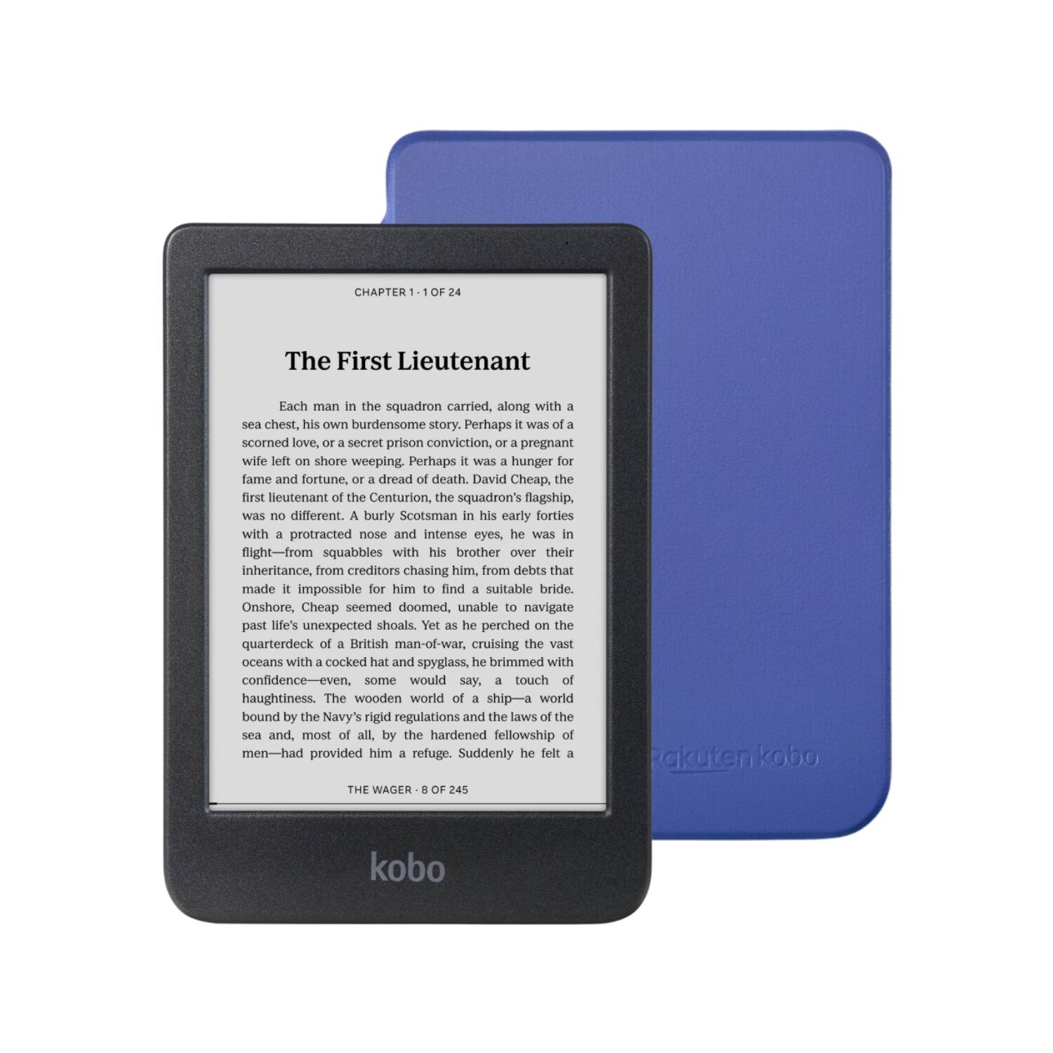 Kobo - Clara BW eReader with Bundle - 2024 - Cobalt Blue Basic SleepCover
