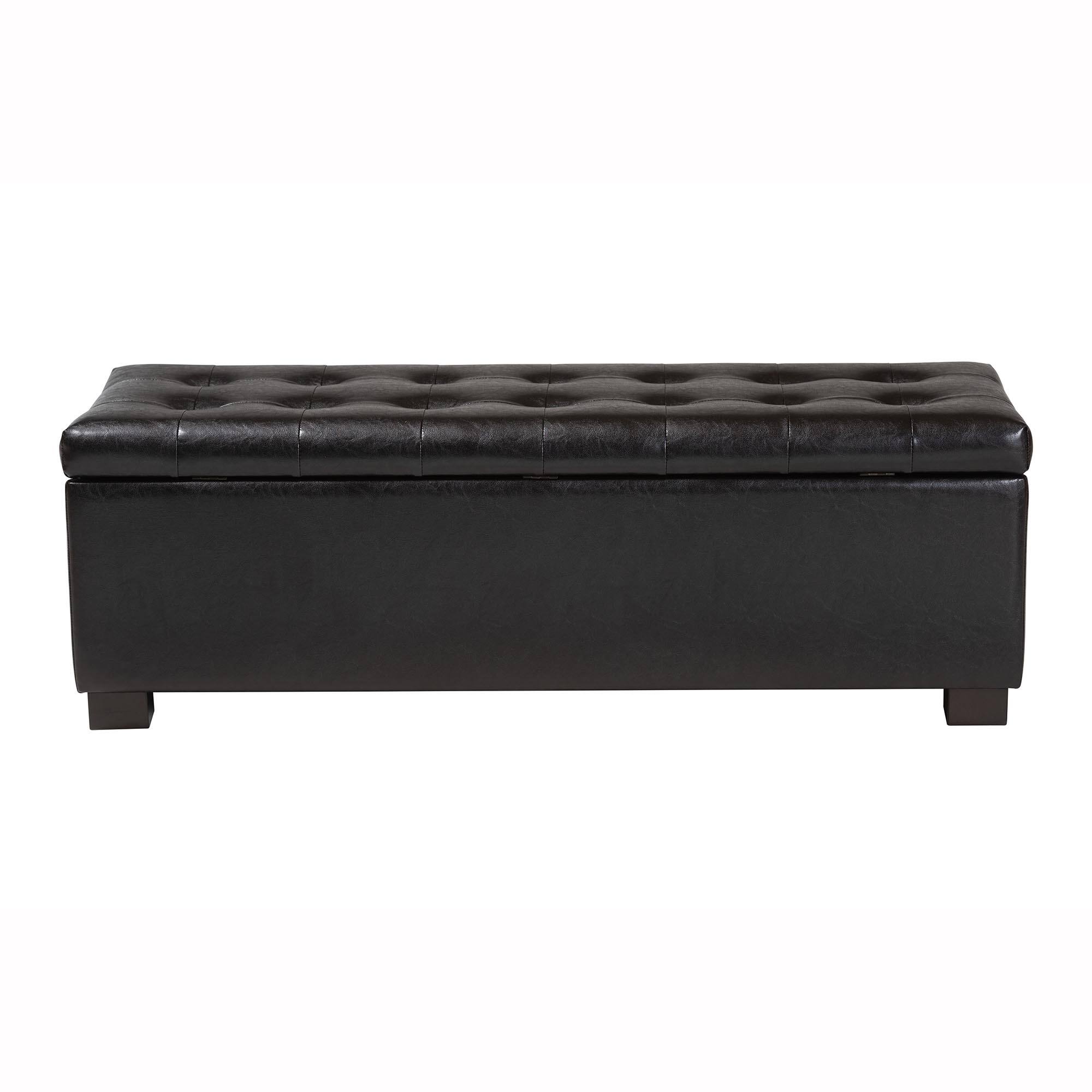 Alt View 1. Baxton Studio - Roanoke Contemporary Ottoman - Dark Brown.