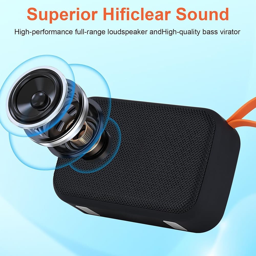 ACJPR - Portable Bluetooth Speaker, Wireless Speaker with Deep Bass, Outdoor Design with Handle, Supports TF Card
