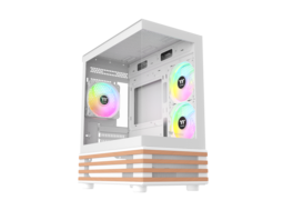 Thermaltake - View 170 WS ARGB Chassis; Wood Trim; 3x ARGB Fans; 280mm Rad; 340mm GPU; mATX/mITX; Snow - Snow