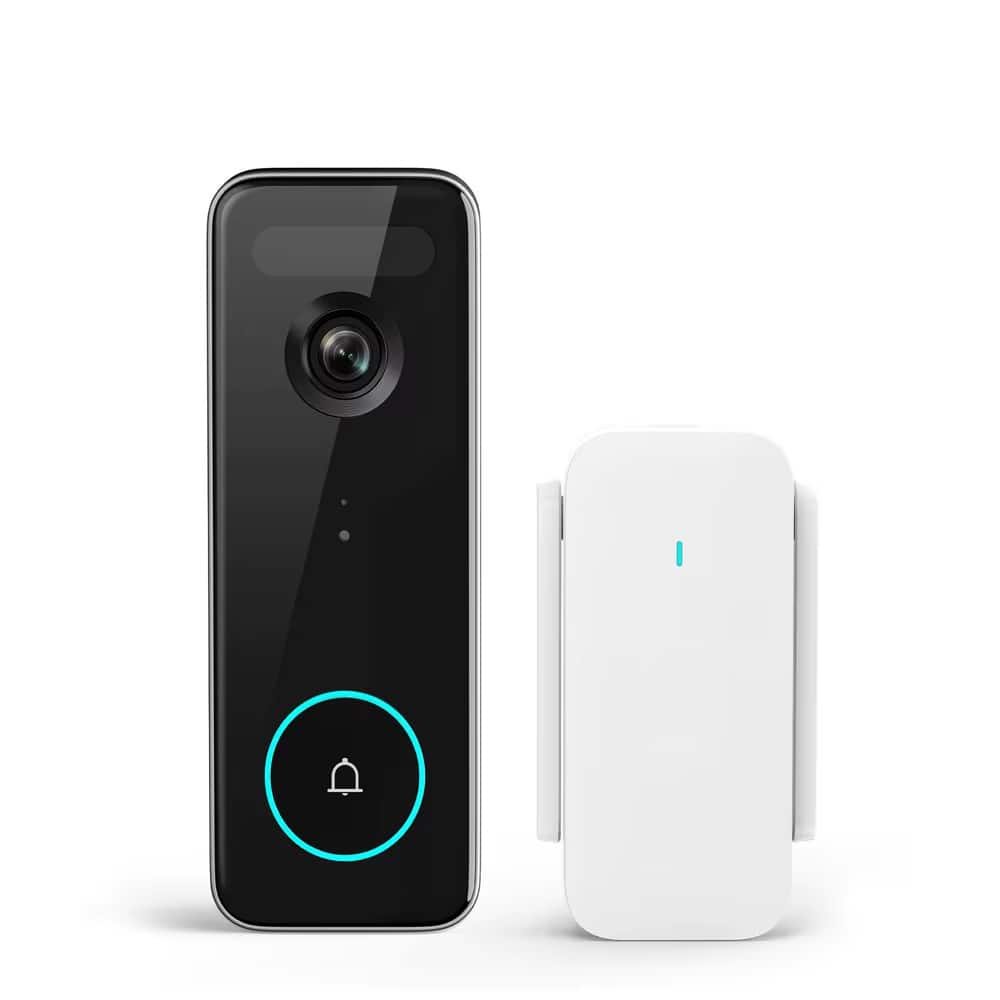 PRIMEPLUS - 5MP Ultra HD WiFi Video Doorbell Outdoor Camera PIR Motion Detection 2-Way Audio IP66 Wireless Door Bell Support Alex - White Black