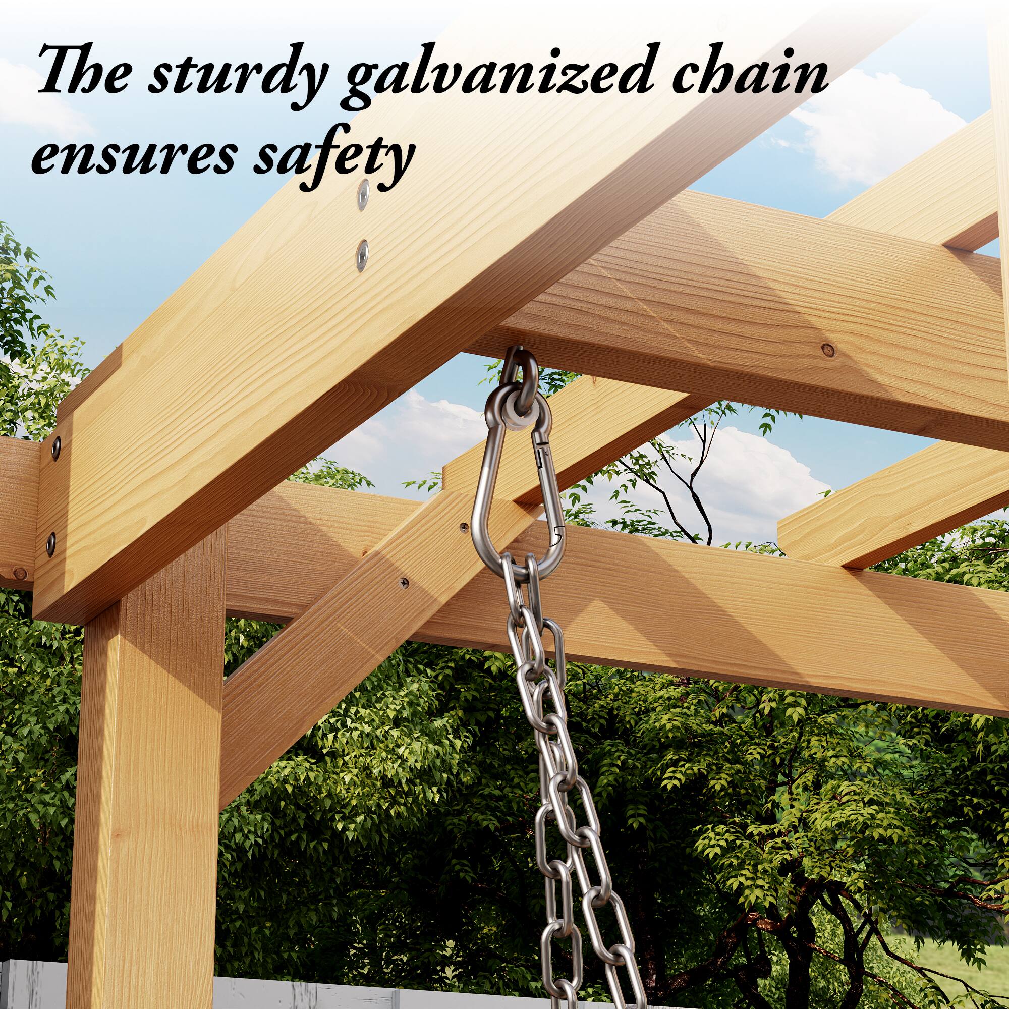 The sturdy galvanized chain ensures safety