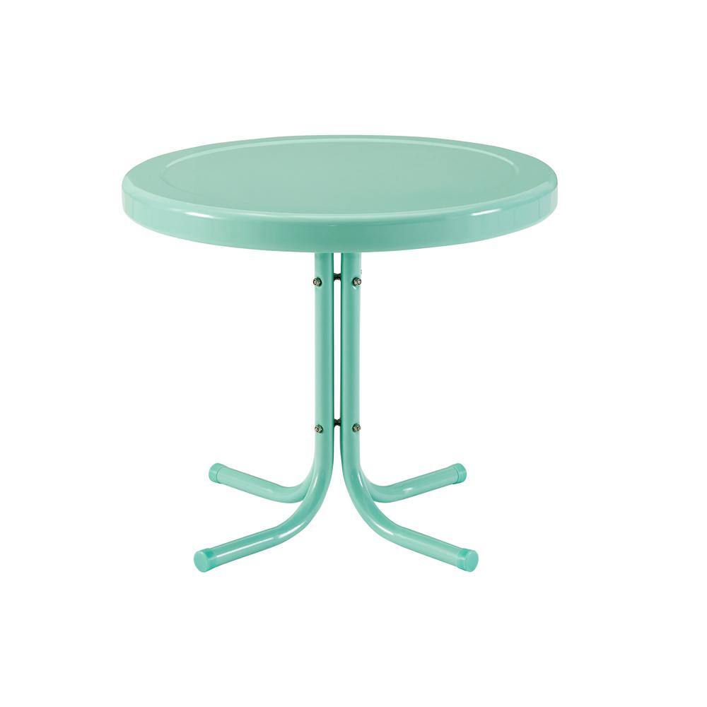 Crosley Furniture Griffith Retro Outdoor Side Table Aqua Gloss ...