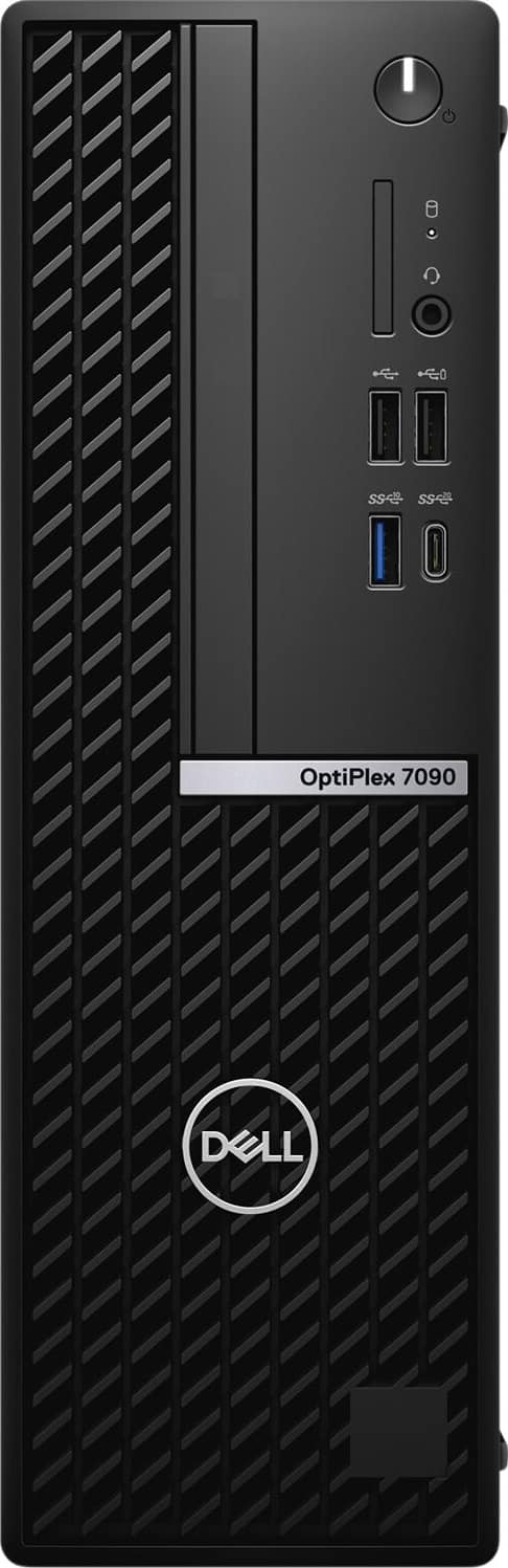 Front. Dell - Refurbished OptiPlex 7090 Desktop - Intel Core i5 - 16GB Memory - 512GB SSD - Black.