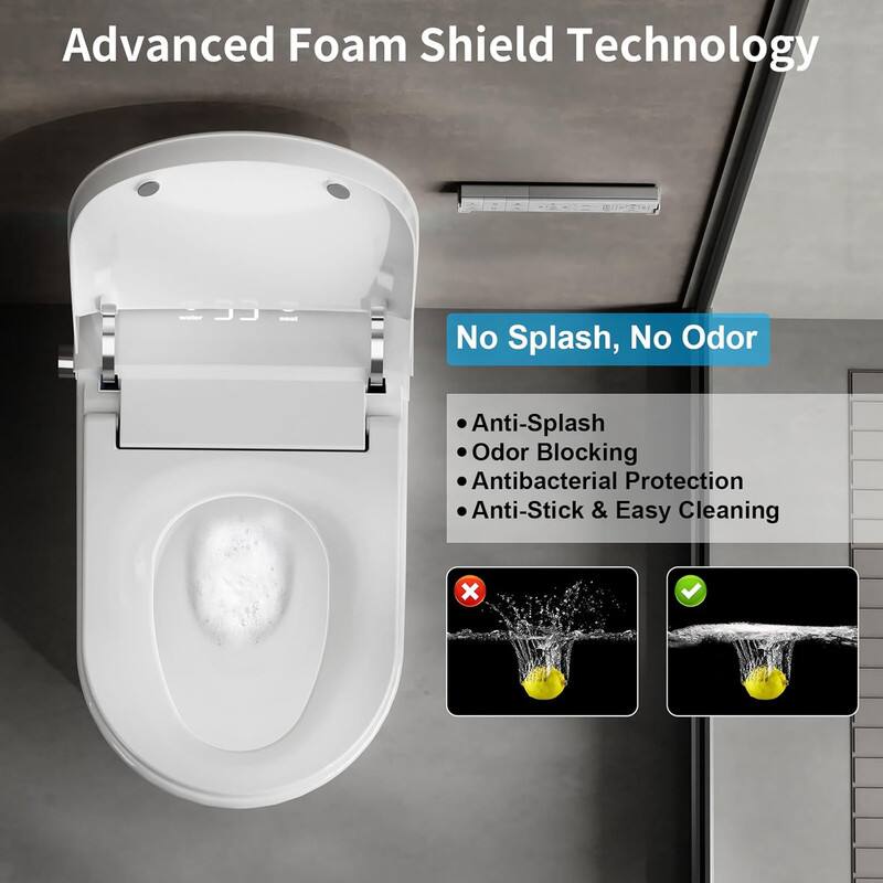 Advanced Foam Shield Technology

No Splash, No Odor

- Anti-Splash
- Odor Blocking
- Antibacterial Protection
- Anti-Stick & Easy Cleaning
