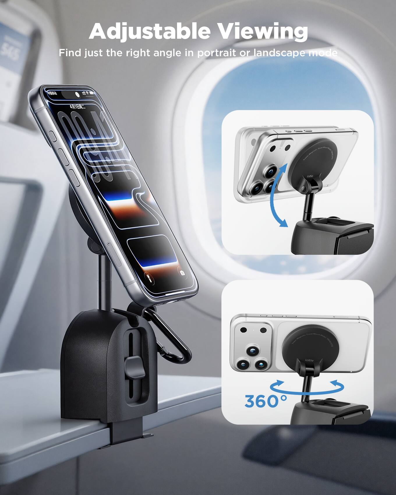 545 Adjustable Viewing  
Find just the right angle in portrait or landscape mode  

360°