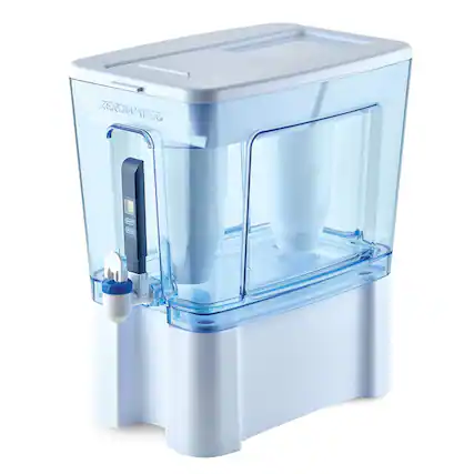 Angle. Culligan ZeroWater - 52 Cup Ready-Read 5-Stage Water Filtration Dispenser - Blue.