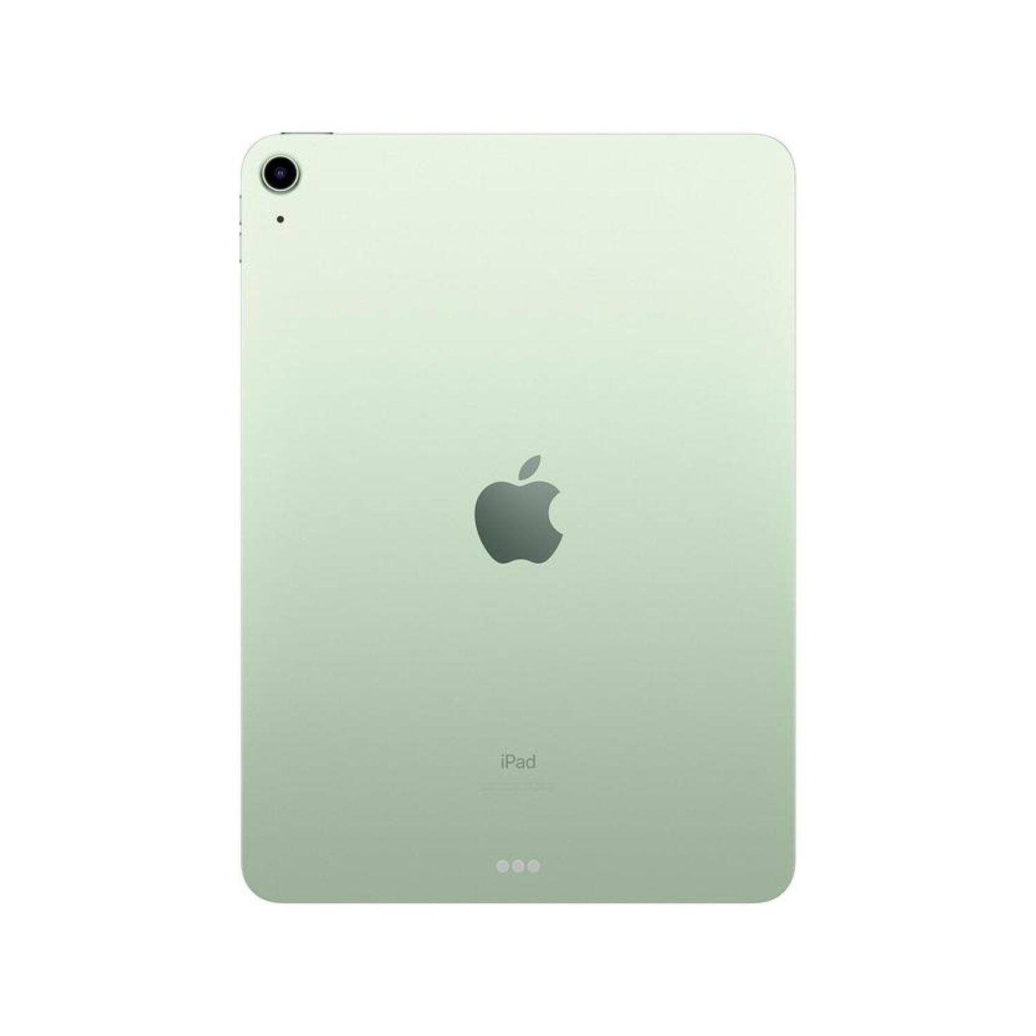 Back. Apple - iPad Air 4 A2324 (WiFi + Cellular Unlocked) 64GB w/ Pre-Installed Tempered Glass - Green.