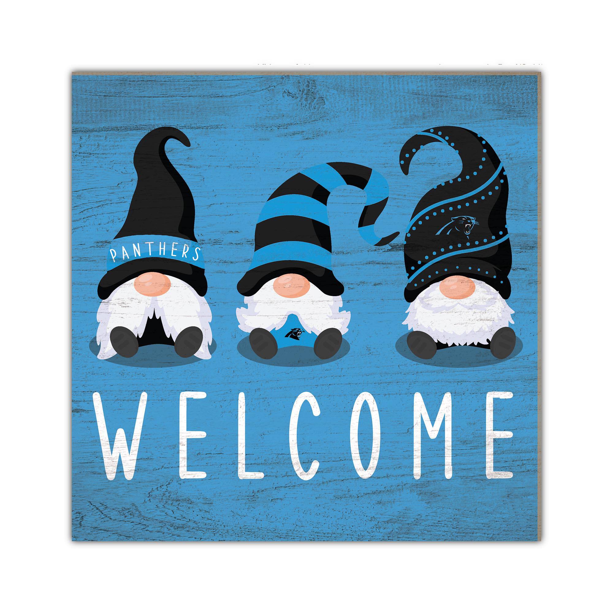 Carolina Panthers 10'' x 10'' Welcome Gnomes Sign