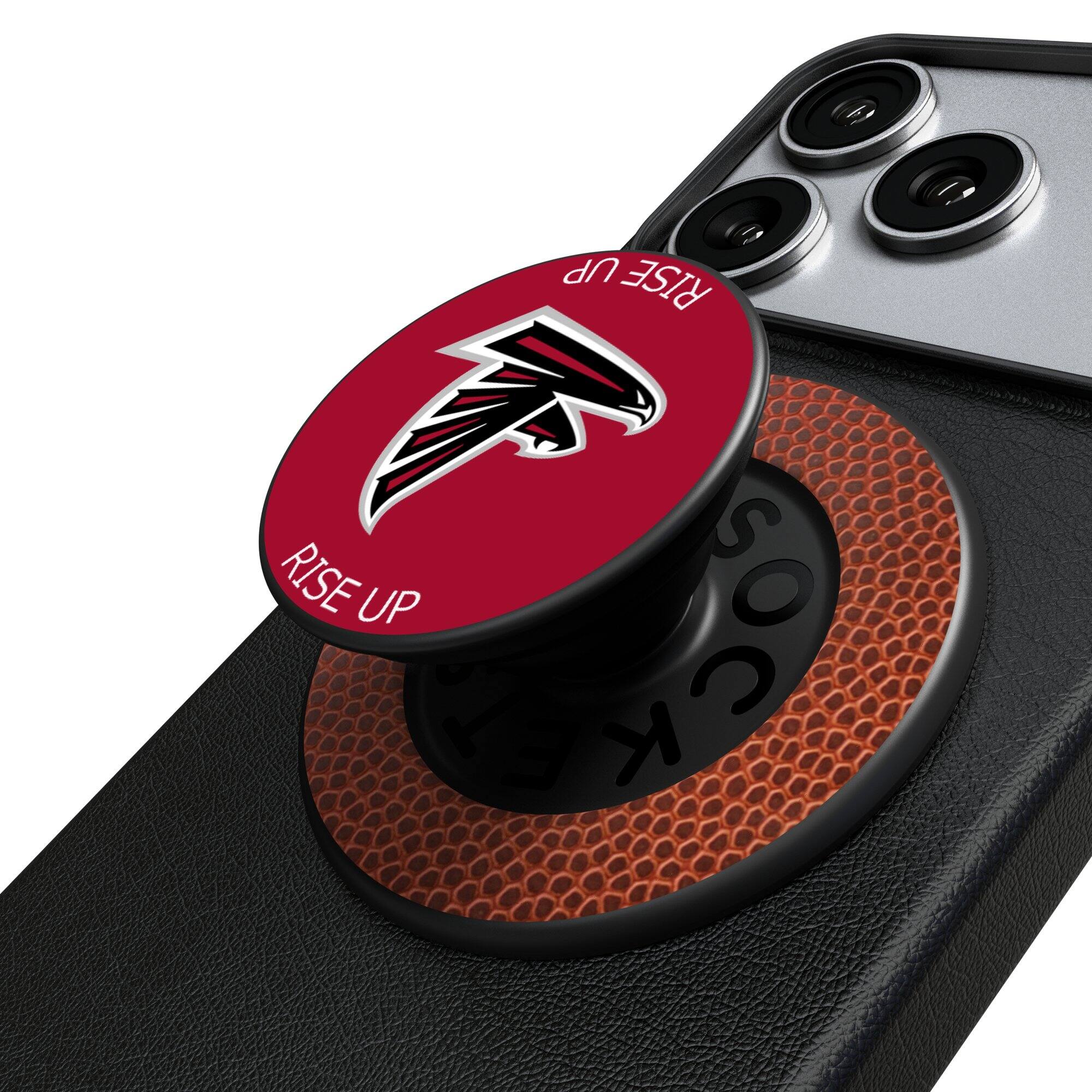 Keyscaper - Atlanta Falcons Endzone Solid PopSockets Magnetic Phone Grip & Stand - No Size - Black