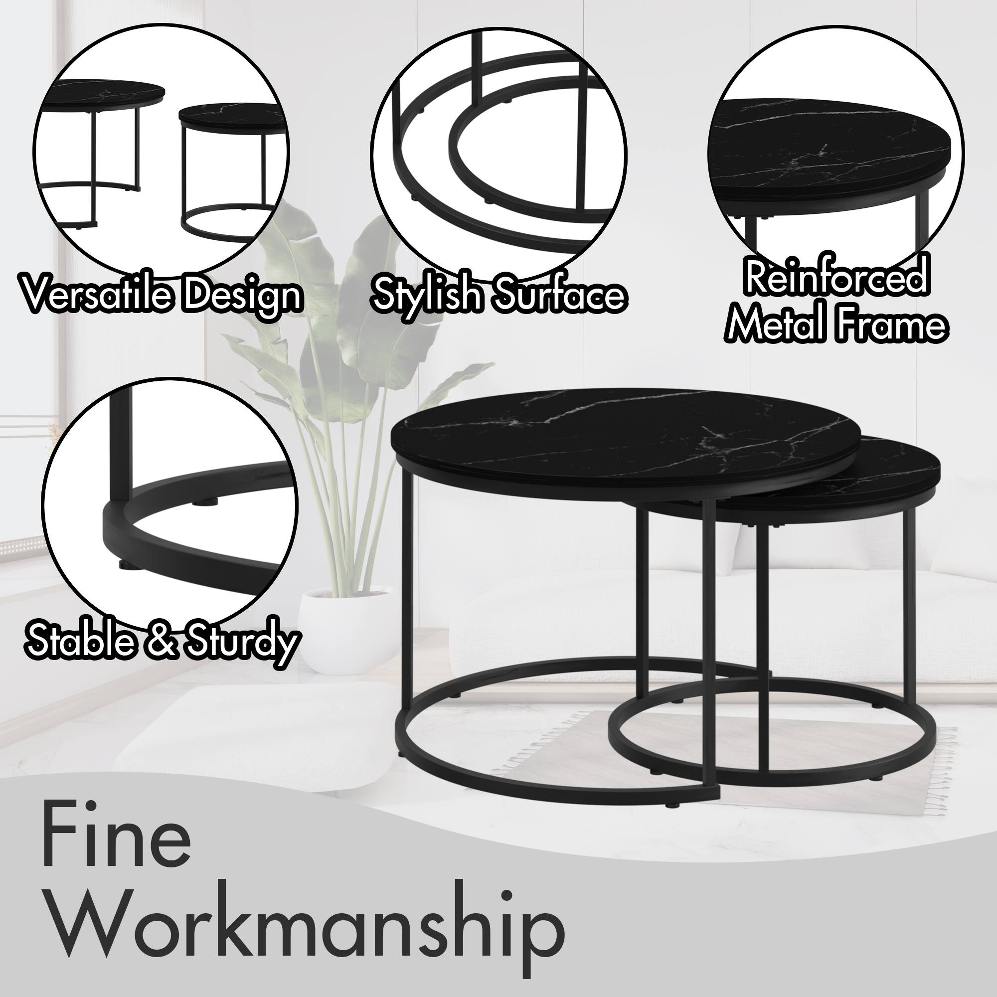 - Versatile Design
- Stylish Surface
- Reinforced Metal Frame
- Stable & Sturdy
- Fine Workmanship