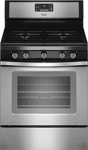 Whirlpool - 5.0 Cu. Ft. Self-Cleaning Freestanding Gas Convection Range - Stainless Steel - Larger Front