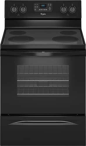 Whirlpool - 5.3 Cu. Ft. Self-Cleaning Freestanding Electric Range - Black - Larger Front