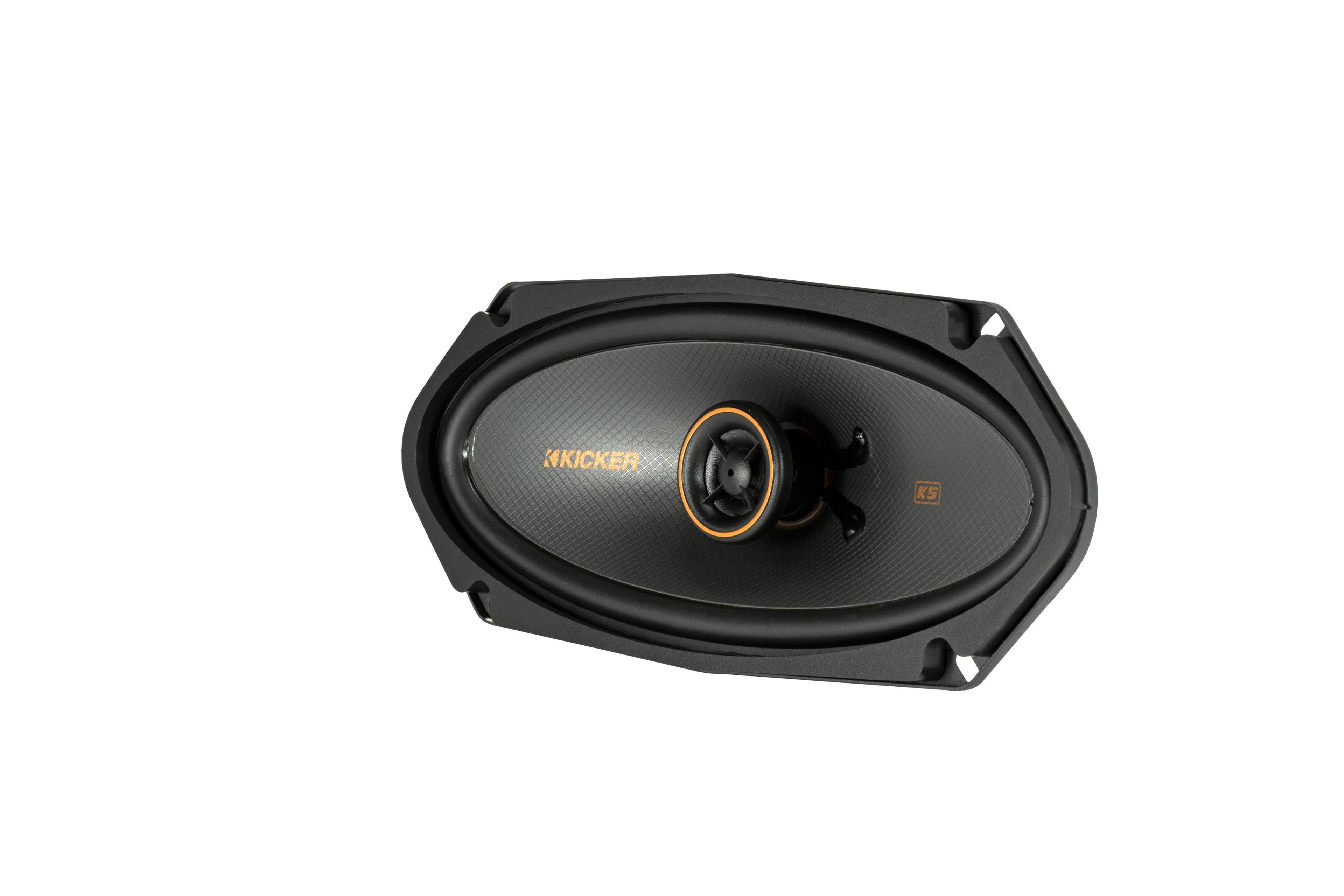 Left. KICKER - KS Series 4" x 10" 2-Way Car Speakers (Pair) - Black.