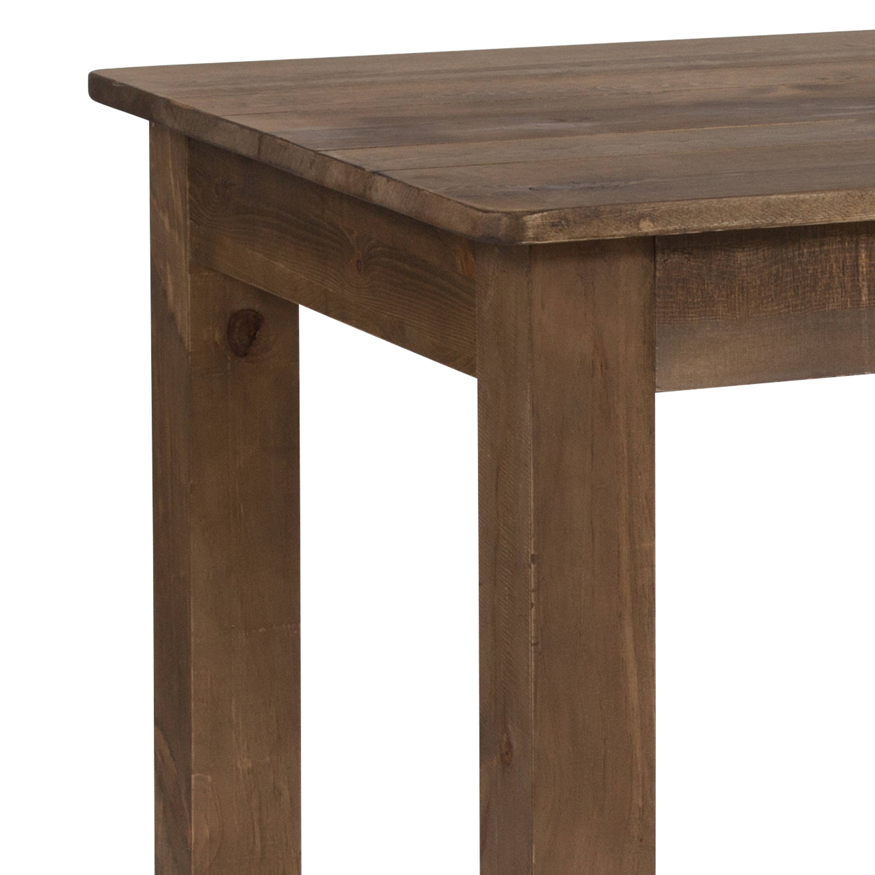 Alt View 7. Emma + Oliver - 46" x 30" Rectangular Antique Rustic Solid Pine Farm Dining Table - Antique Rustic.