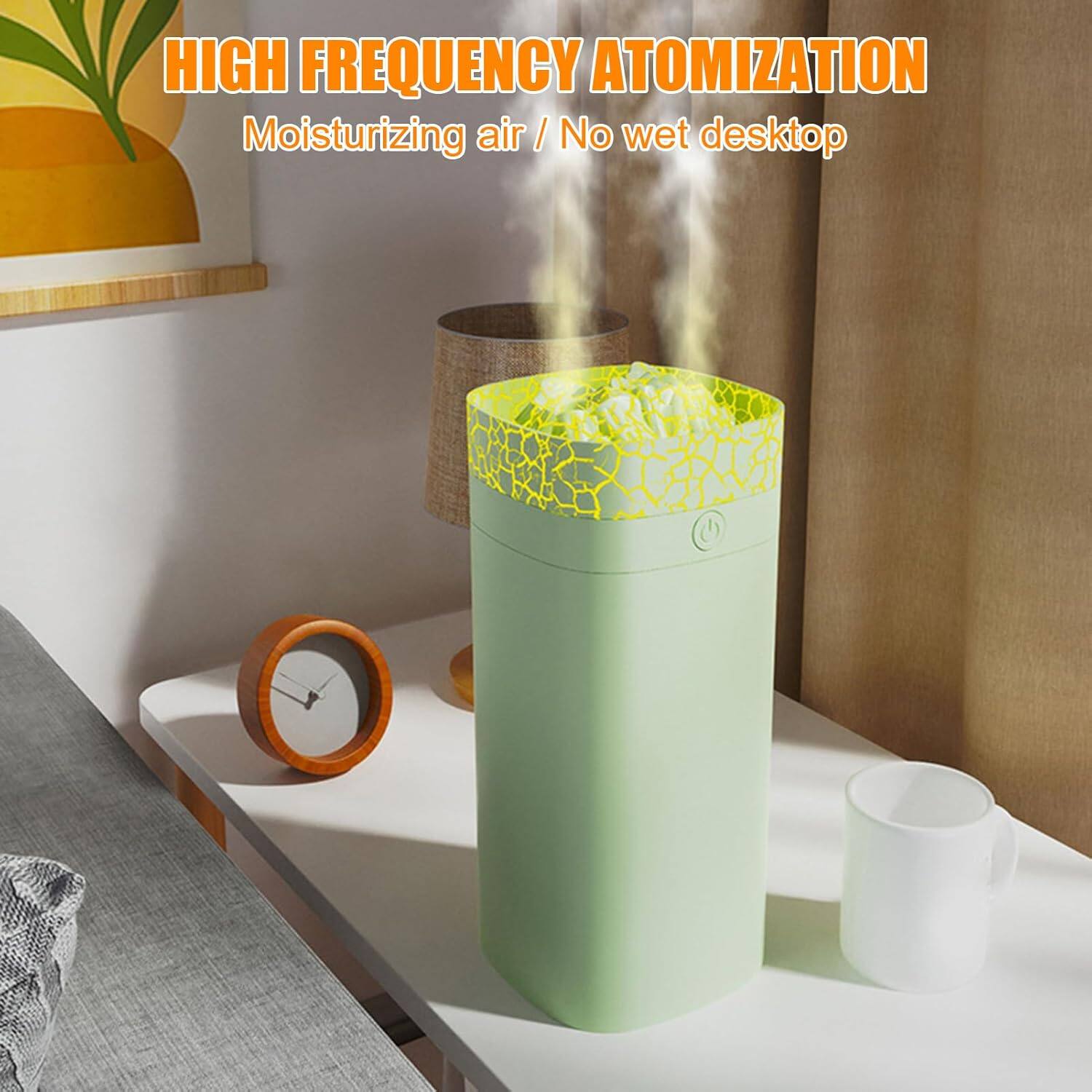 HIGH FREQUENCY ATOMIZATION  
Moisturizing air / No wet desktop